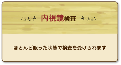 内視鏡検査　ほとんど眠った状態で検査を受けられます