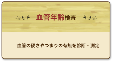 血管年齢検査　血管の硬さやつまりの有無を診断・測定